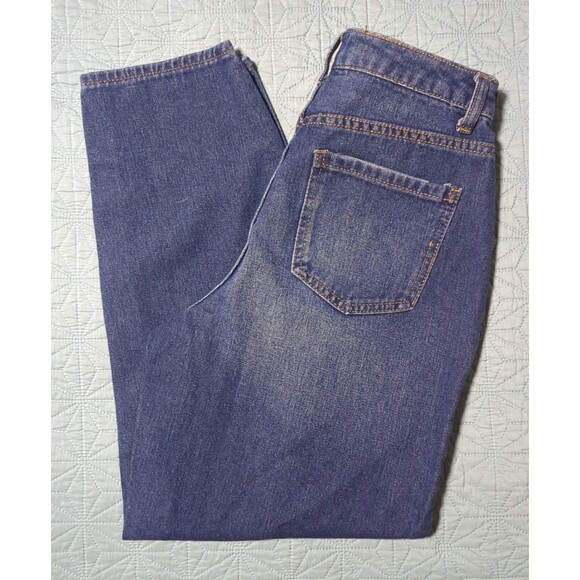 🆕️TIME AND TRU Women's Sz 2 Mid Wash High-Rise Barrell Jeans Whiskers Trendy - Picture 3 of 11